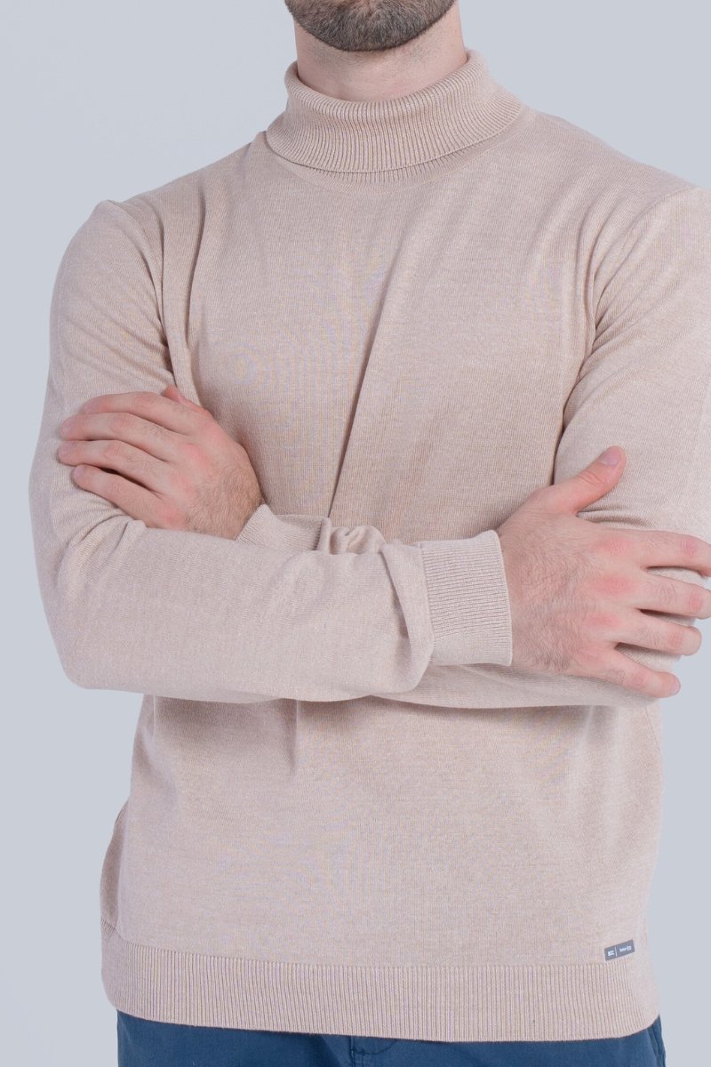 18 sueter masculino malha fina detalhe frente gola role